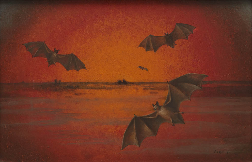 Stanislao Lepri - Les Chauves-souris (The Bats) - 1964 oil on masonite