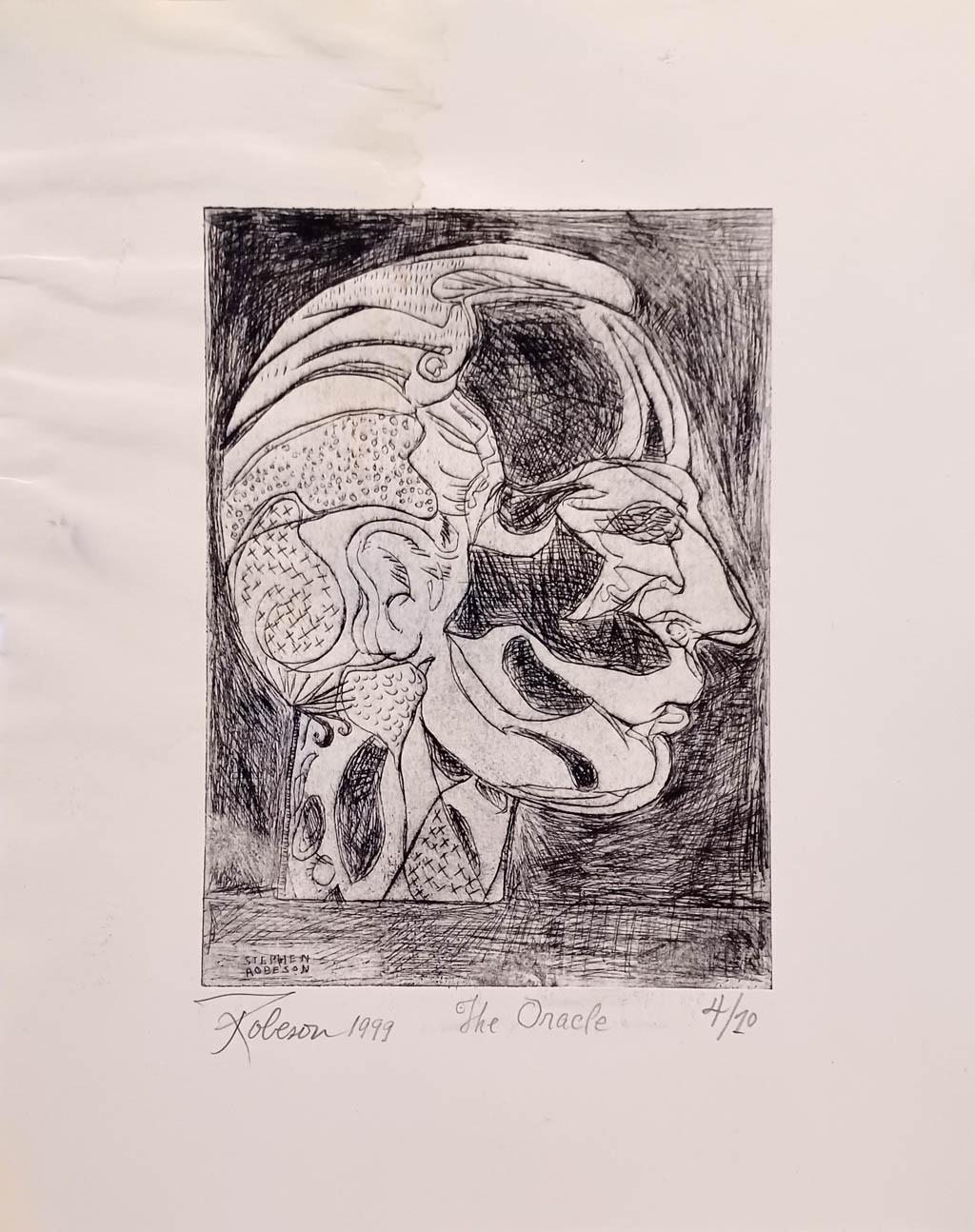 Stephen Robeson Miller - The Oracle - 1999 drypoint etching