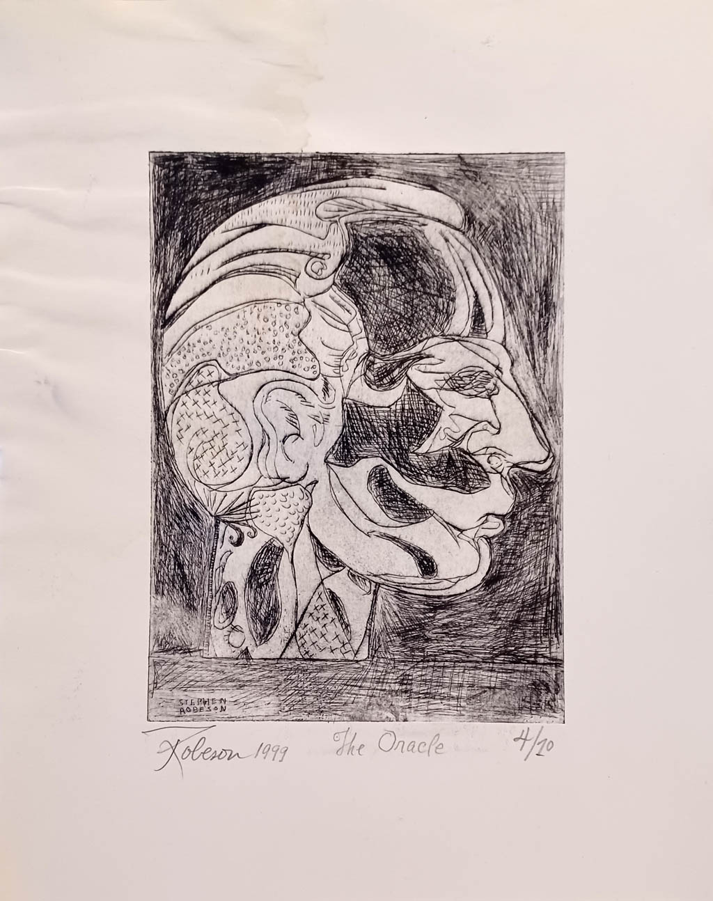 Stephen Robeson-Miller - The Oracle - 1999 drypoint etching