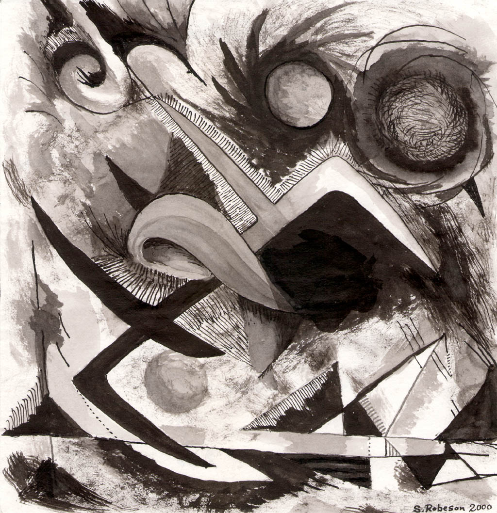 Stephen Robeson Miller - The Fall of Icarus - 2000 ink and wash on paper