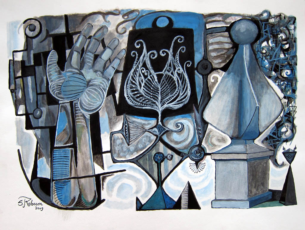 Stephen Robeson-Miller - Night Blooming Prophecy - 2009 graphite, ink, gouache, and watercolor on paper