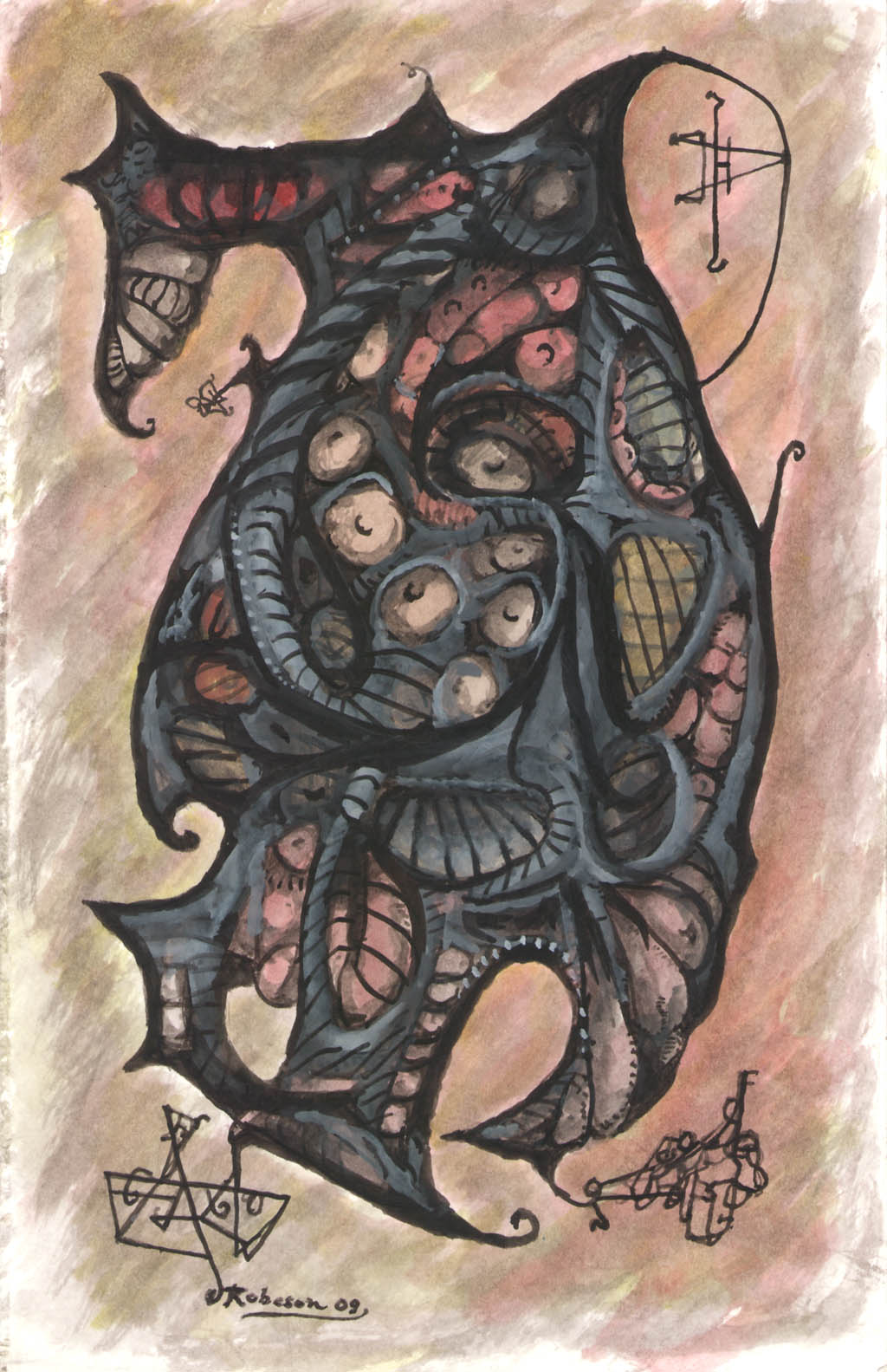 Stephen Robeson-Miller - Internal Monologue - 2009 ink and gouache on paper
