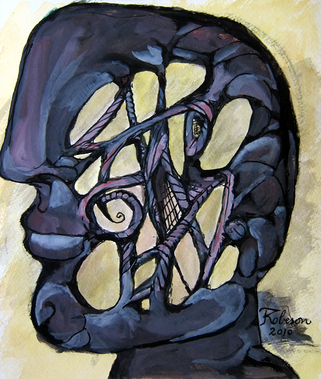 Stephen Robeson-Miller - Plan for a Sculpture (Roman Emperor) - 2010 ink and gouache on paper
