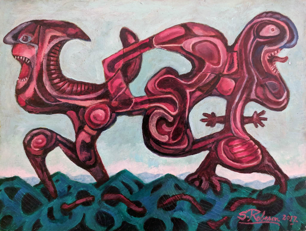 Stephen Robeson-Miller - Sibling Rivalry - 2017 oil and egg tempera on masonite