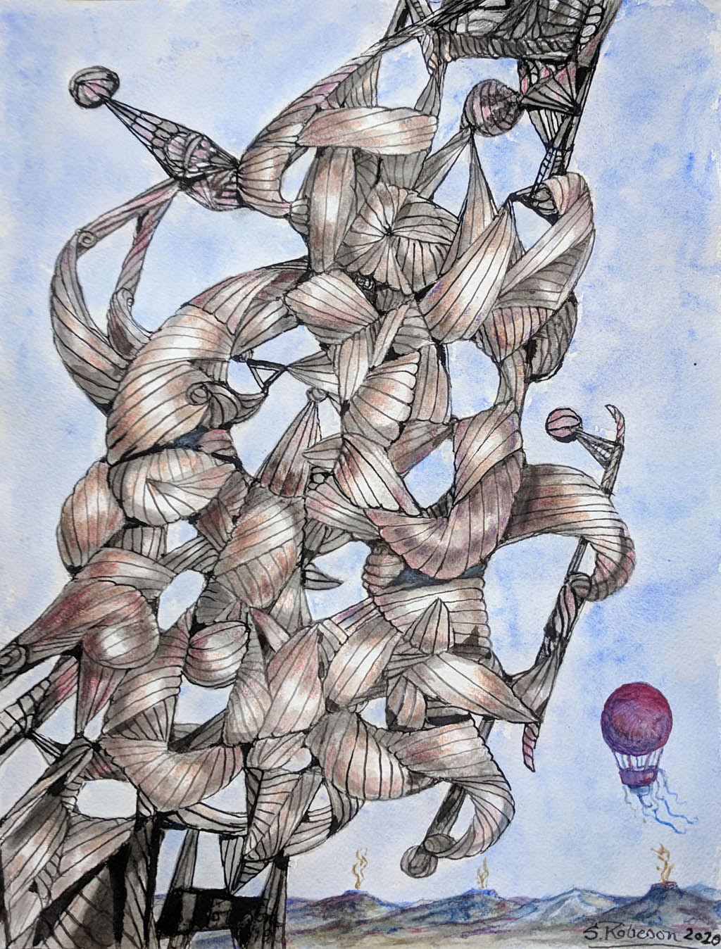 Stephen Robeson-Miller - A Season of Plenty - 2020 gouache, watercolor, graphite, and ink on paper