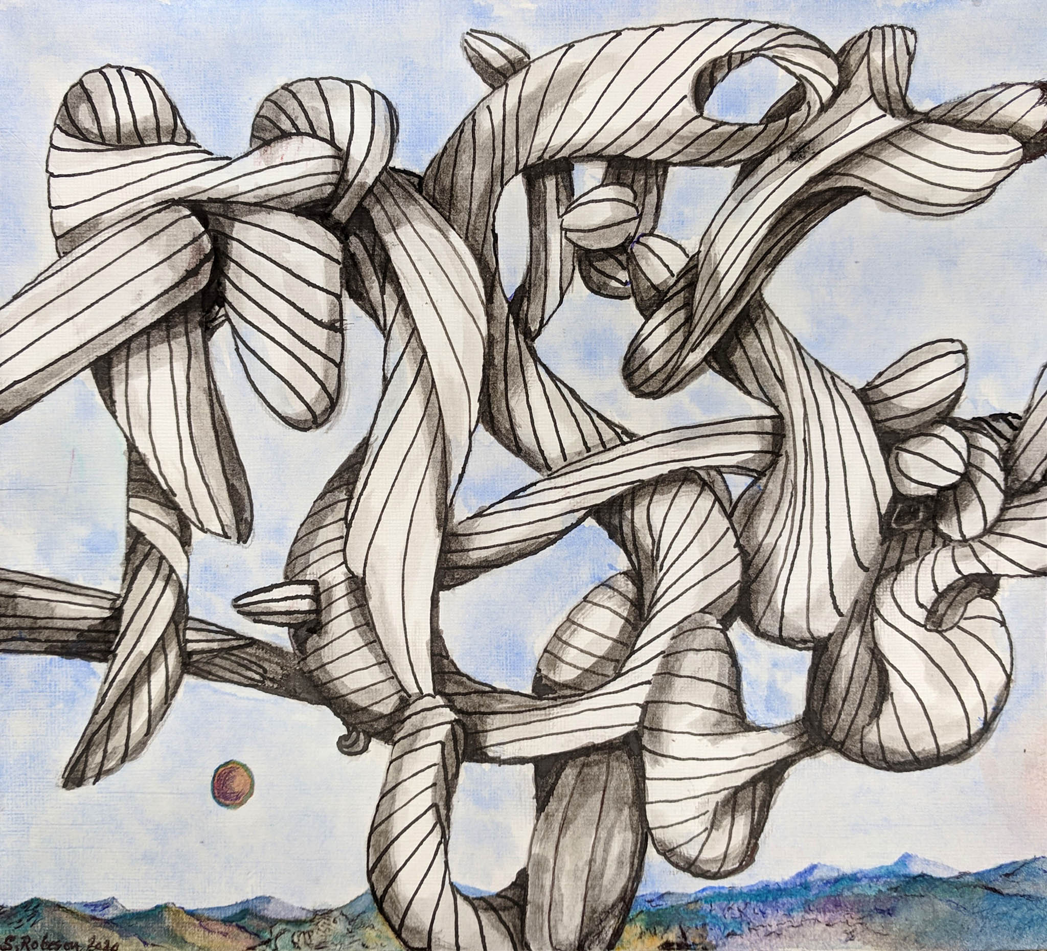 Stephen Robeson Miller - From the Other Side - 2020 ink, wash, gouache, watercolor, and graphite on paper