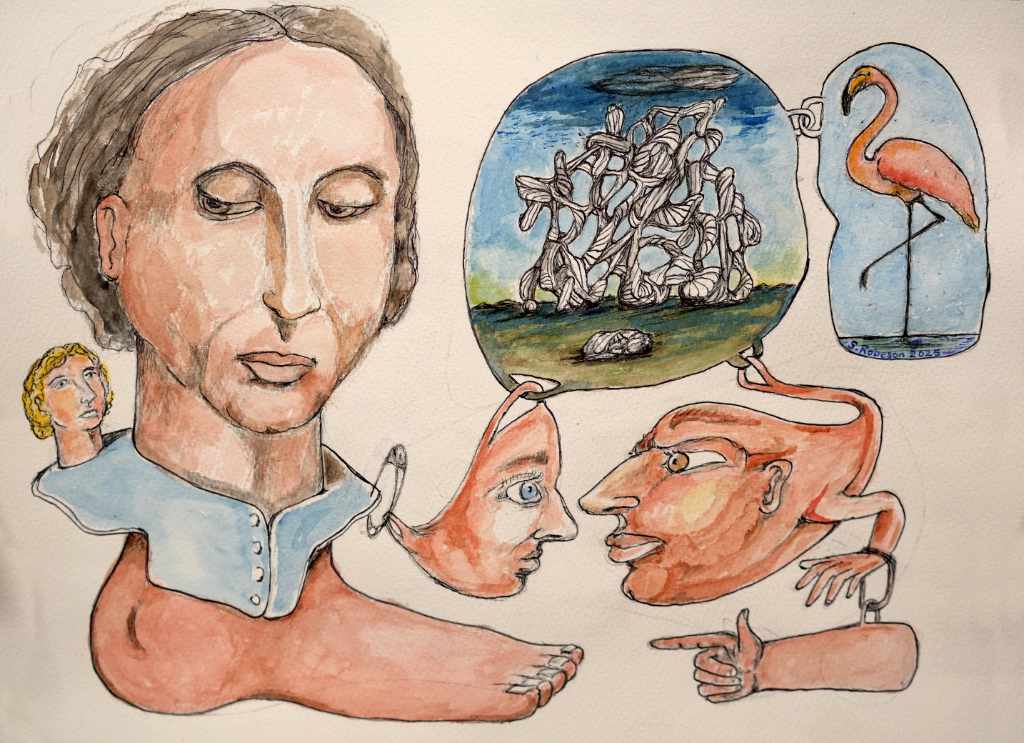 Stephen Robeson-Miller - Alive and Kicking - 2025 watercolor, graphite, and ink on paper