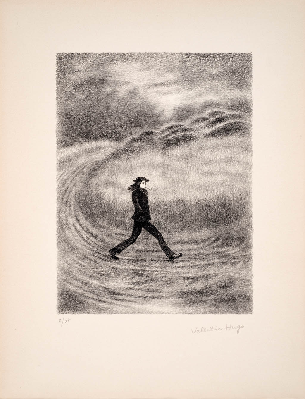 Valentine Hugo | Portrait of Rimbaud | circa 1961 lithograph